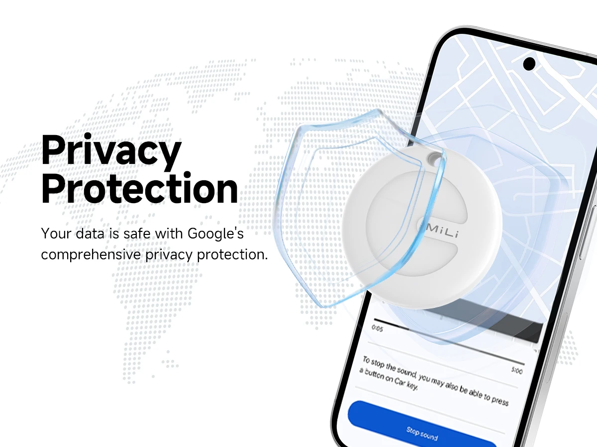 يعمل جهاز تعقب العلامة Mili Air Tracker مع Find My App Android (فقط) جهاز تعقب الأمتعة للمفاتيح والمحافظ مع سلسلة مفاتيح حامل