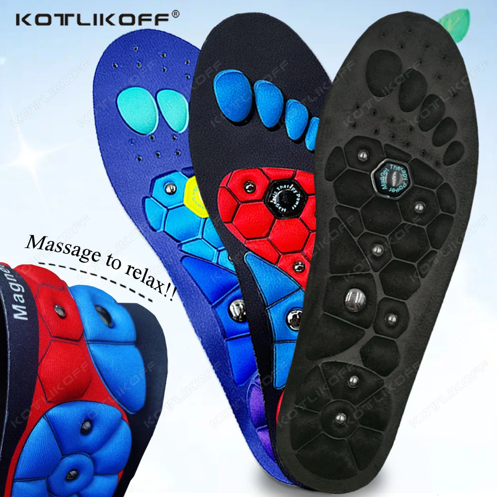 KOTLIKOFF 2 PCS Magnetic Acupressure Insoles Slimming Sport Running Cushion Anti-Fatigue Arch Support Shoes Pad Foot Care