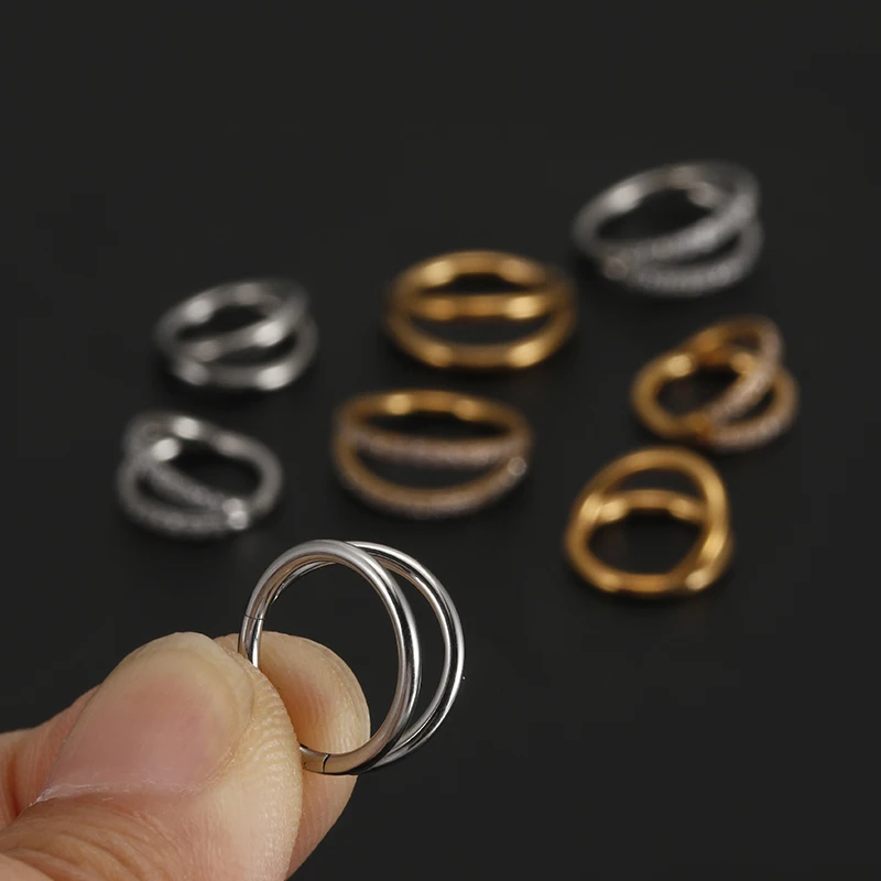 1PC 16G segmento bisagra nariz anillo tabique Clicker Piercing oreja hélice Concha joyería-arizaciones de oreja Nariz Pirsing
