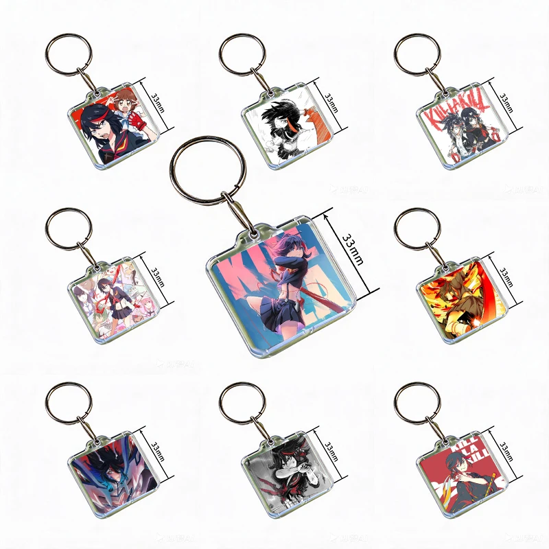 M-Matoi Ryuuko Kill La Kill Keychain Handmade Hanging Ornaments for Clothes Backpack Decoration Accessories Gifts with Friends