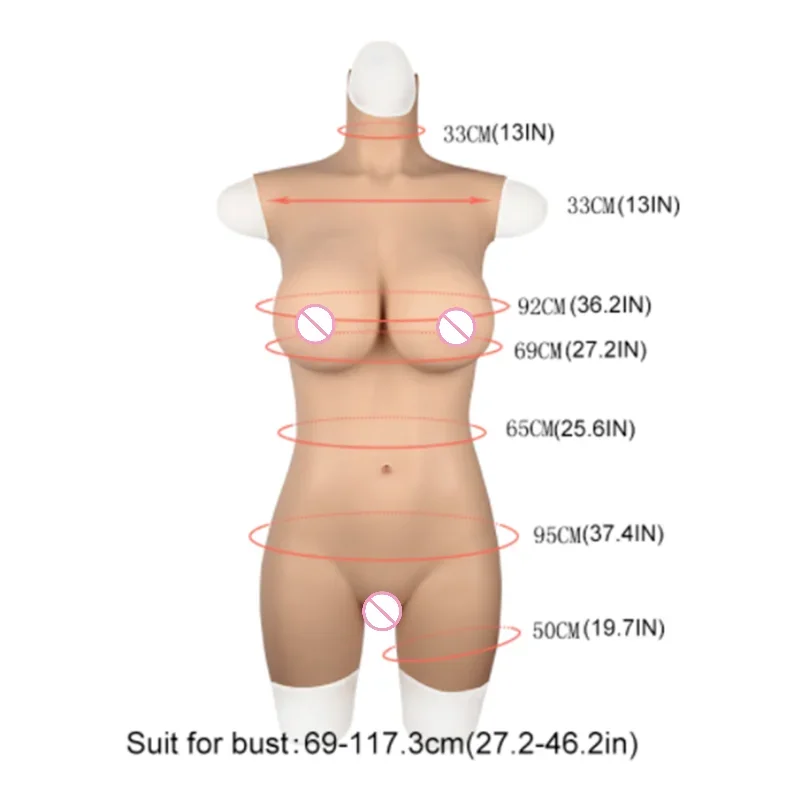 G Cup Silicone Breast Forms FullBody Suit for Large Event Performance and Cosplay Costume