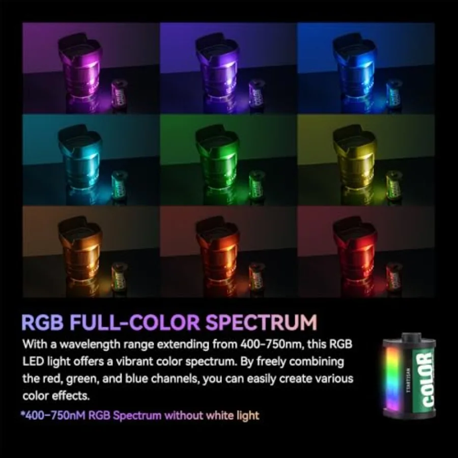 0 Pcs Ultra Mini RGB Led Ligh for Camera Portable Full-Color Cold Shoe Lights with Magnetic Mount Film Appearance Type-C Rechar