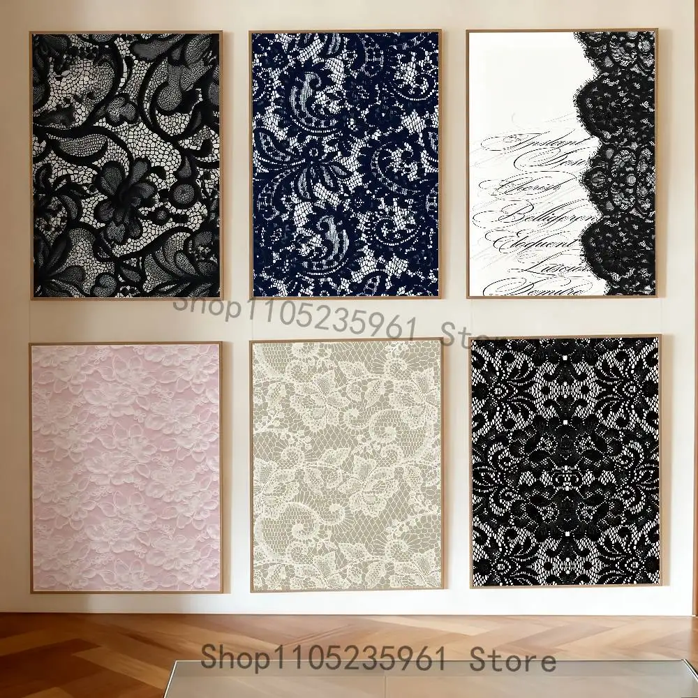 

Lace Pattern Print Poster High Quality Wall Art for Home Office Bedroom Living Room Hallway Bar Perfect Gift