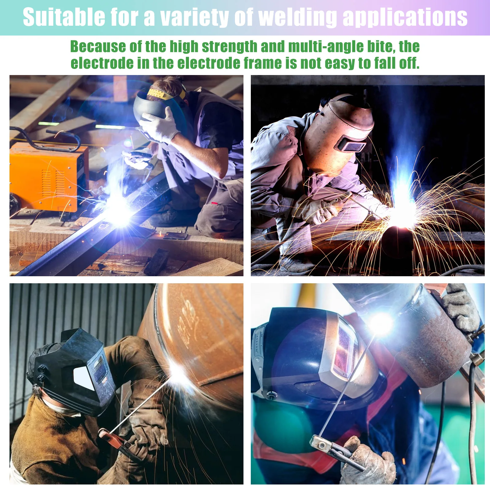 MMA/ARC Groud Welding Earth Cable Clamp Clip 300A Welder Machine Clamps with 2.88/1.3m Cable Welding Rod Clamping Tool