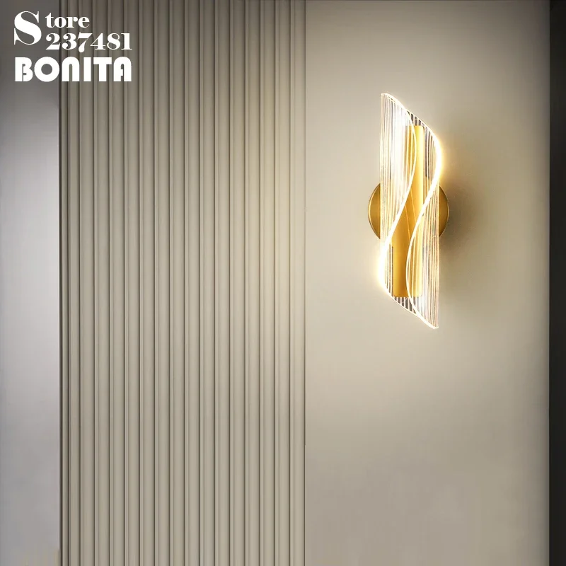 Light luxury wall lamp Ribbon Acrylic Streamer sconces light Glowing lines led wall light lighting adjustable Modern