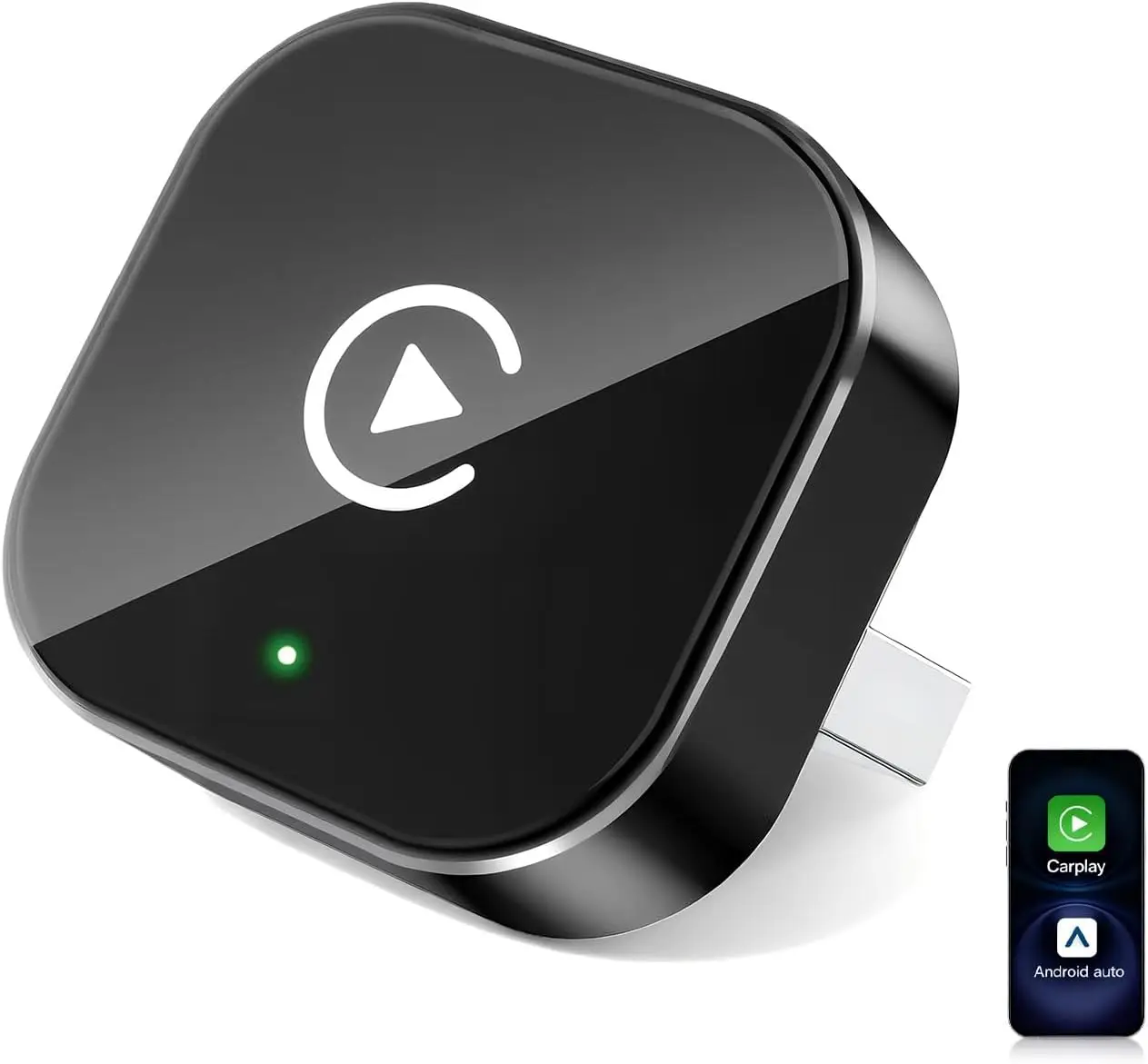 

Wireless CarPlay Adapter for iPhone & Android, Plug & Play, Mini USB, Fast Stable Connection