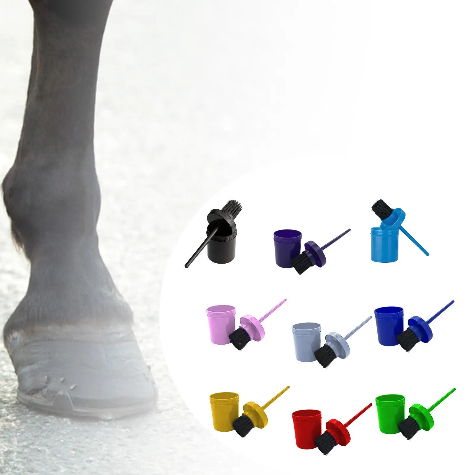 فرشاة شحم الحافر، مقبض مريح خفيف الوزن، سهل الاستخدام، معدات الفروسية المحمولة للماعز، الأغنام، الخنازير، الماشية