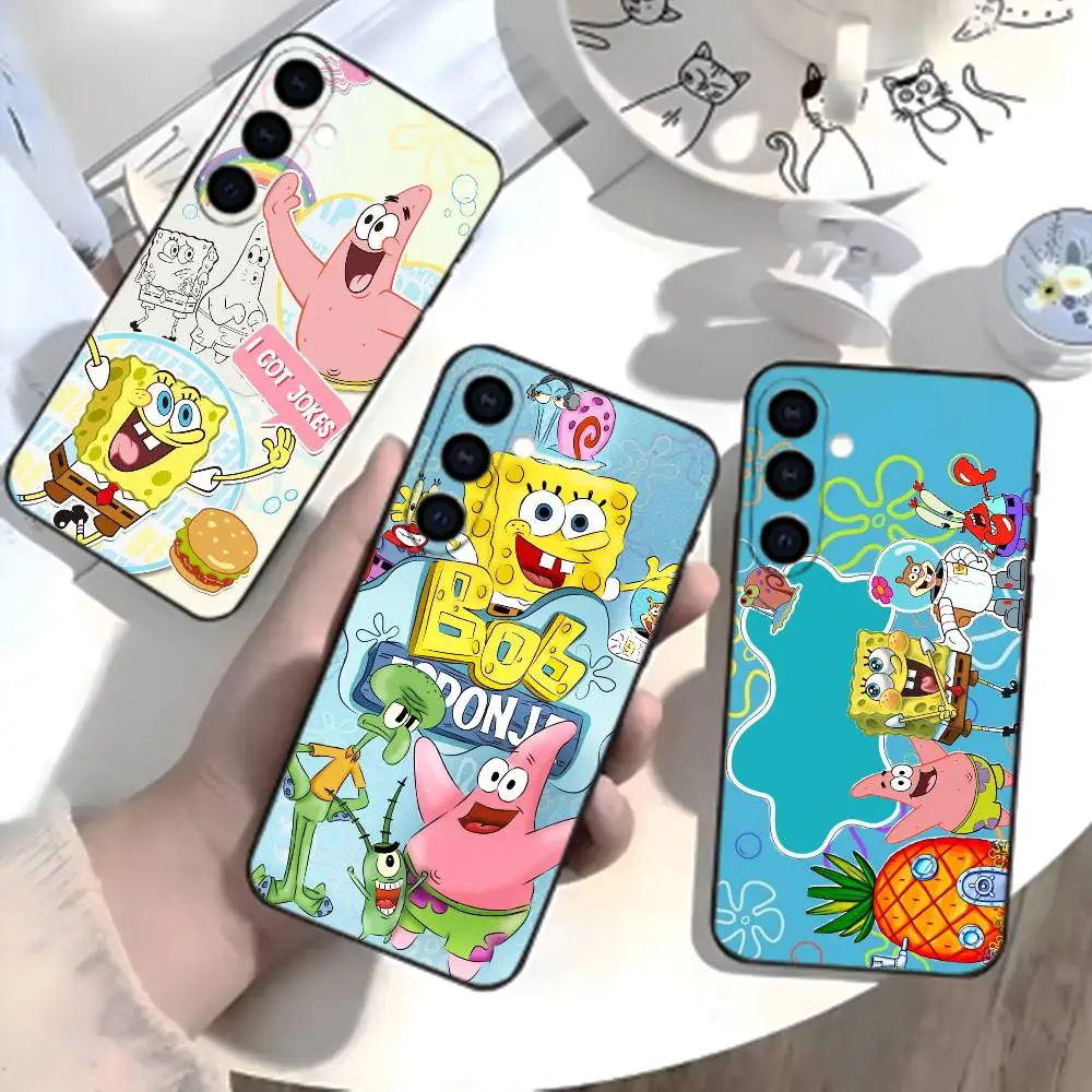 

Cartoon-SpongeBob D-SquarePants Phone Case For Samsung Galaxy A73,A21s,A22,A31,A52,A53,A71,A41Soft Black Shell