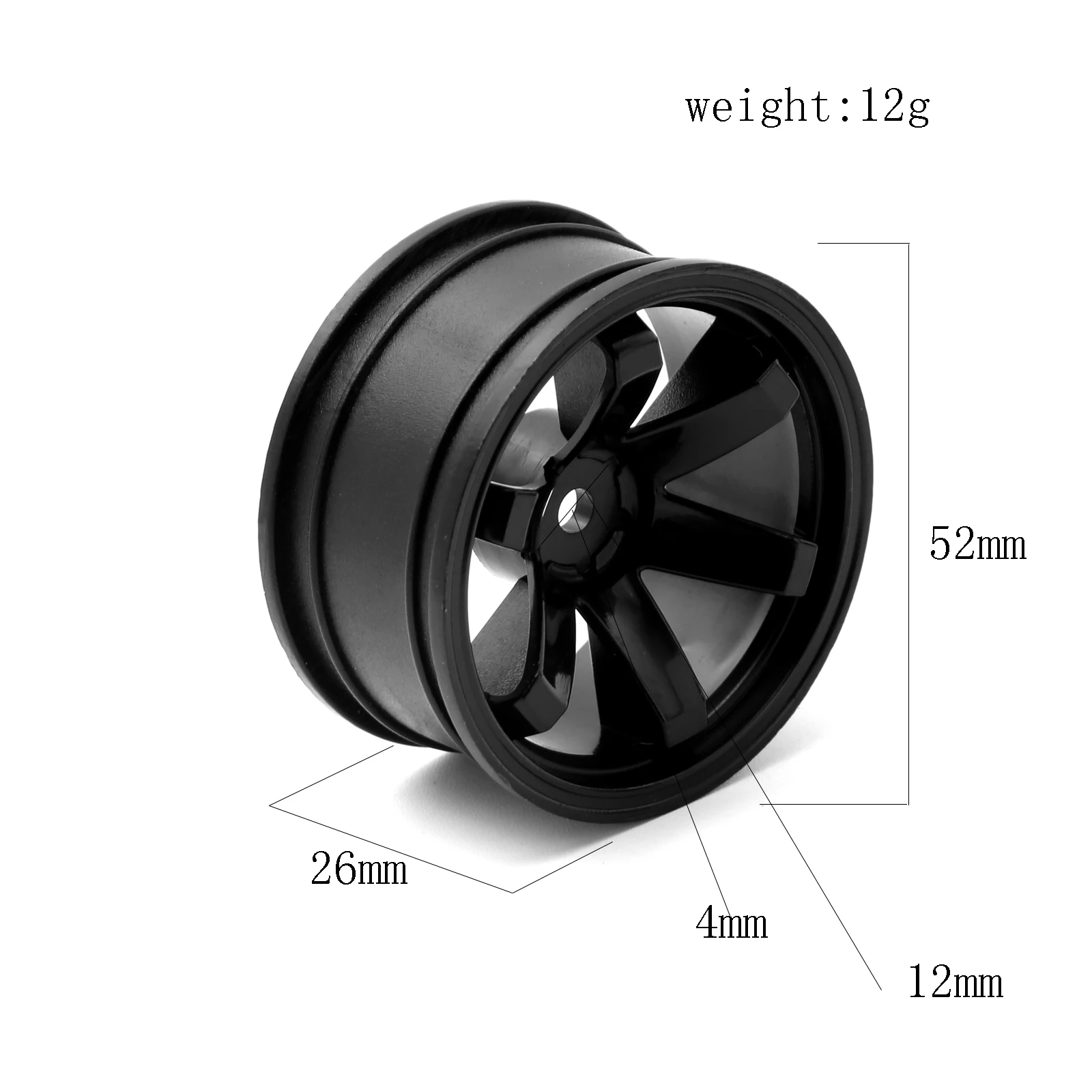 4pcs  Plastic Wheel Hub RC Racing Car Tires On Road Wheel Rim Fit For 1/10 HSP HPI RC Car Part Diameter  Tires 94123-94122 TT01