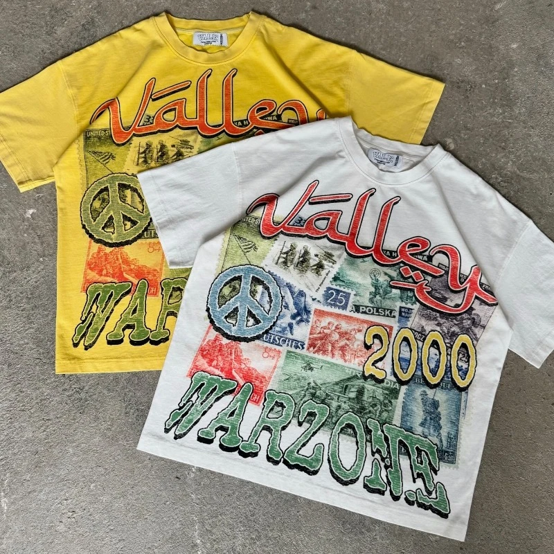Harajuku vintage t shirts Y2K print pattern Gothic oversized t shirt men women Hip Hop Streetwear Punk Leisure Loose t shirt top