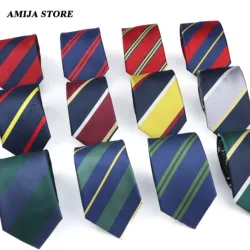 Brand New Men's Tie Red Blue Yellow Striped Plaid Jacquard Necktie Daily Wear Accessories Cravat Wedding Party Gift For A Man