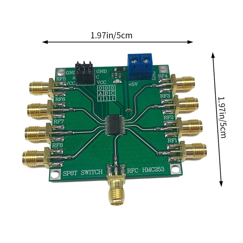 متعدد الوظائف رف واحد ثمانية رمي التبديل ، قناة اختيار وحدة هوائي ، HMC253 ، Ghz ، RF ، 2X