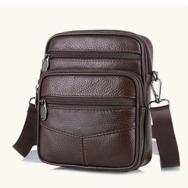 2023 New Genuine Leather Small Bag Men's Crossbody Bag First Layer Cowhide Shoulder Bag Men's Multifunctional Mobile Phone Bags