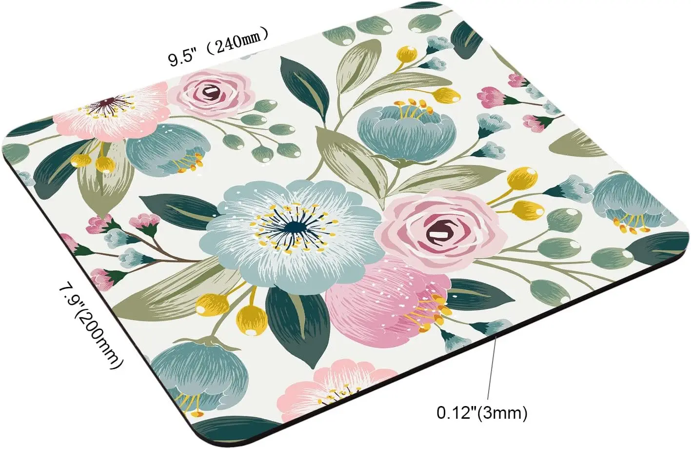 Mouse pad custom Rectangular mouse pad colorful floral office desk decor for women botanical gift