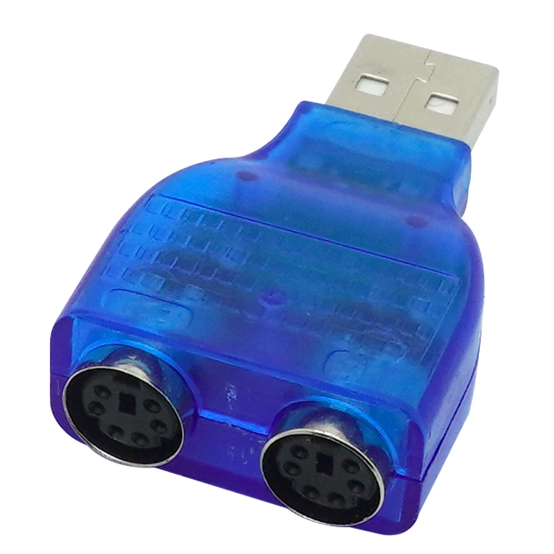 Adaptador de teclado de ratón pequeño y delgado USB 2,0 A macho A 2 puertos PS/2 PS2 hembra Dongle