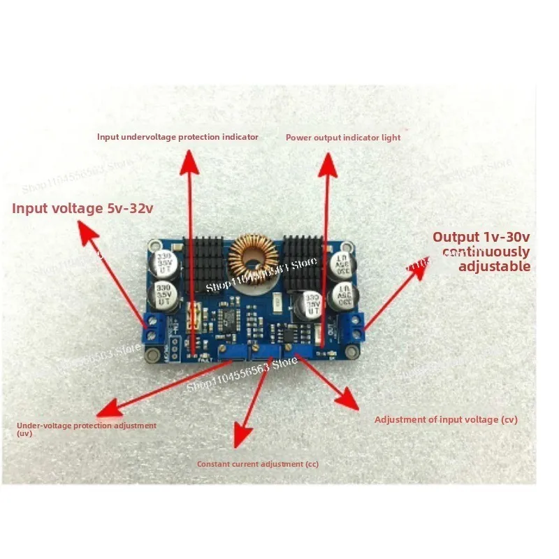 LTC3780 DC Auto Step-Up/Down Regulator Module, 5-32V Input to 1-30V Output (10A), for High-Current Charging