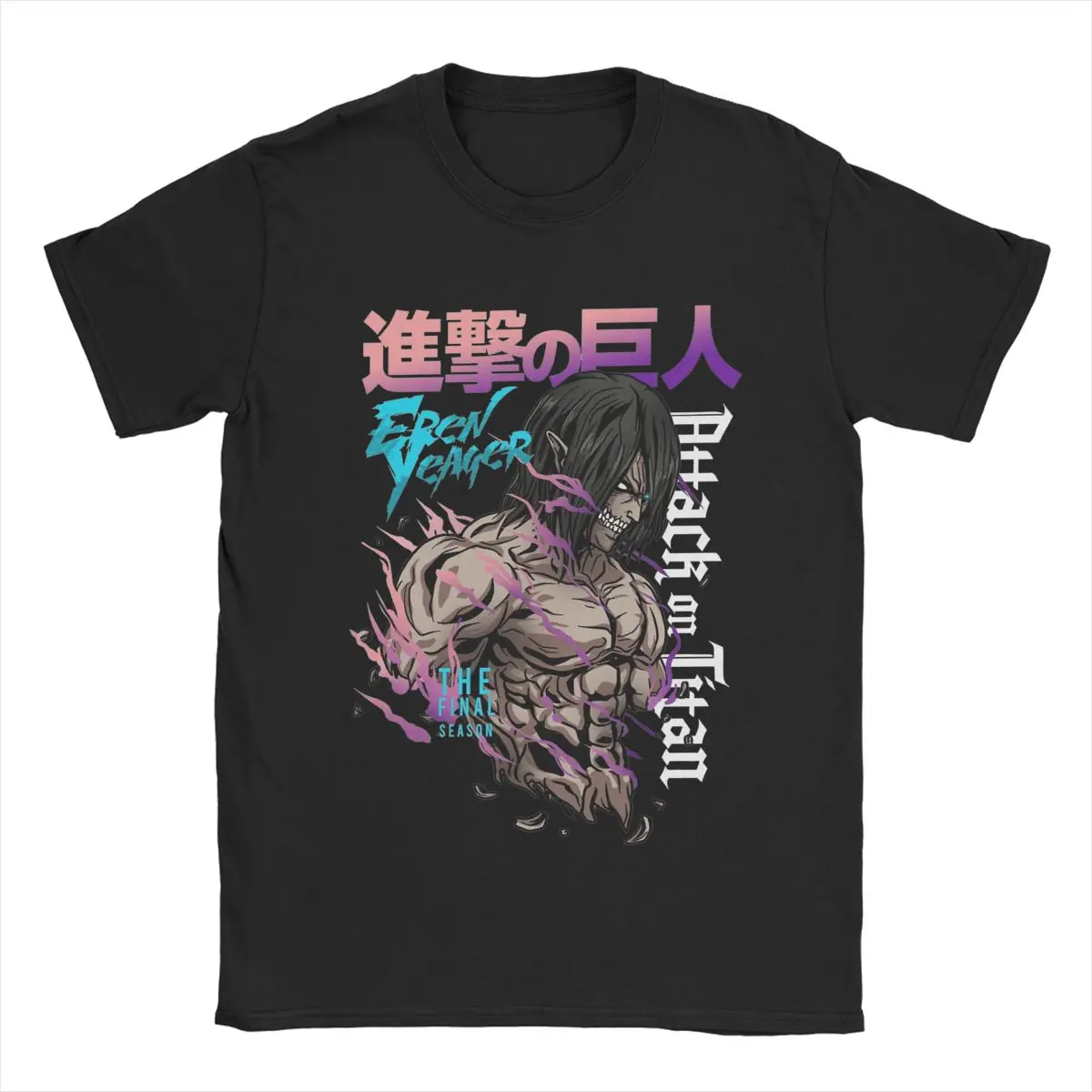 Eren Jeager Yeager Aot Anime T-Shirts Men Humorous Pure Cotton Tees Round Neck …