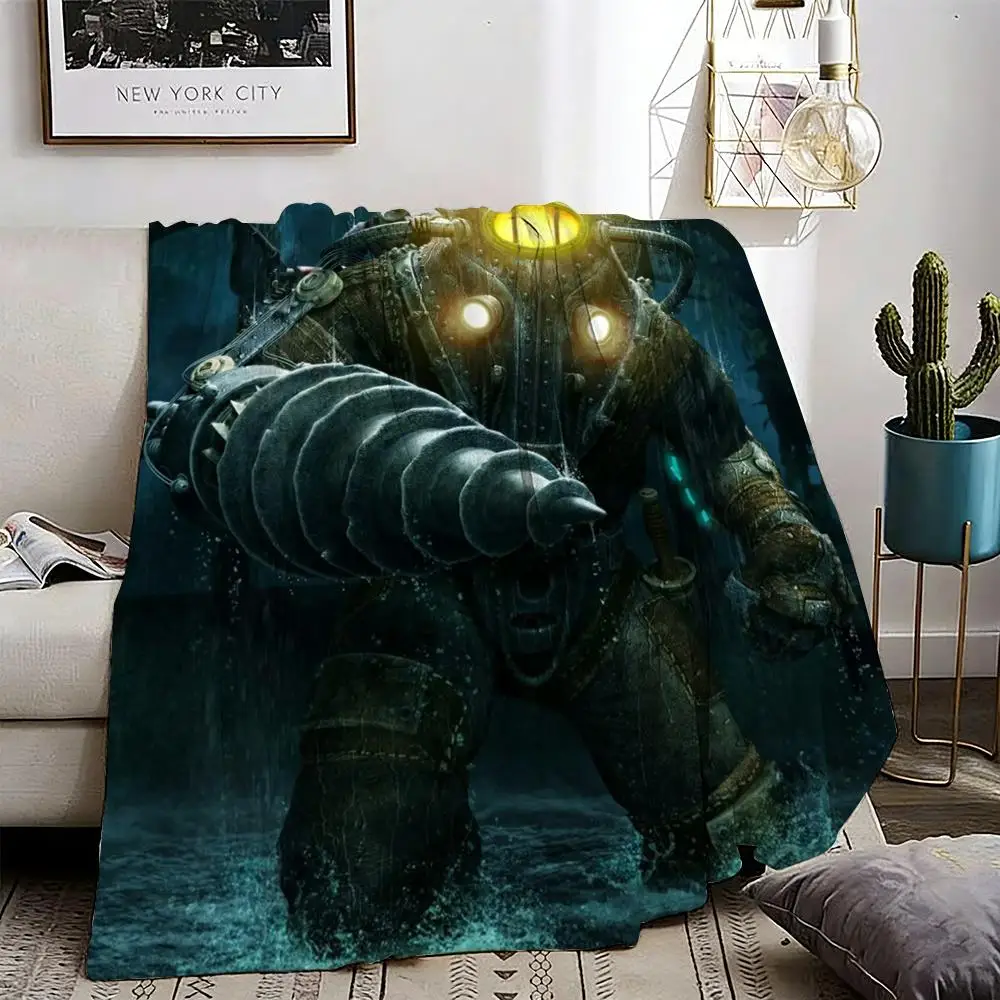 Couverture en flanelle Bioshock Rapture légère de 240 g, douce et agréable pour la peau, idéale pour l'été
