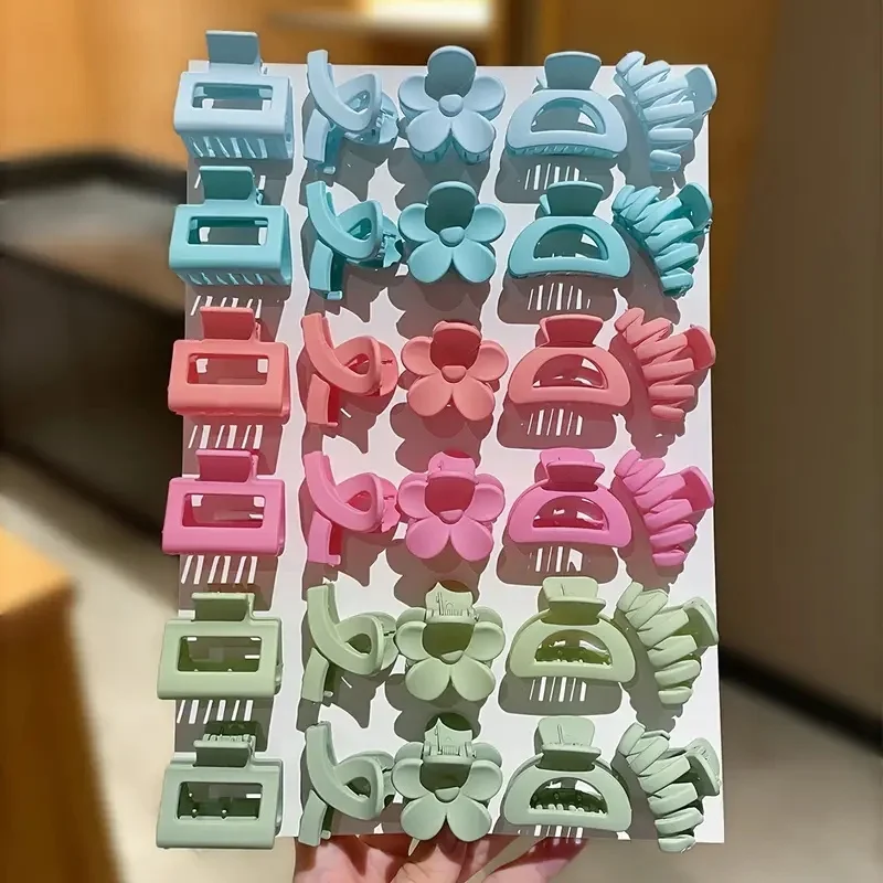 30 Stück polychrome mattierte Haarspangen, kleine Blumen-Haifisch-Clips, geeignet für den täglichen Gebrauch, Kopfbedeckung, Damen- und Mädchen-Haar-Accessoires – Detail 2