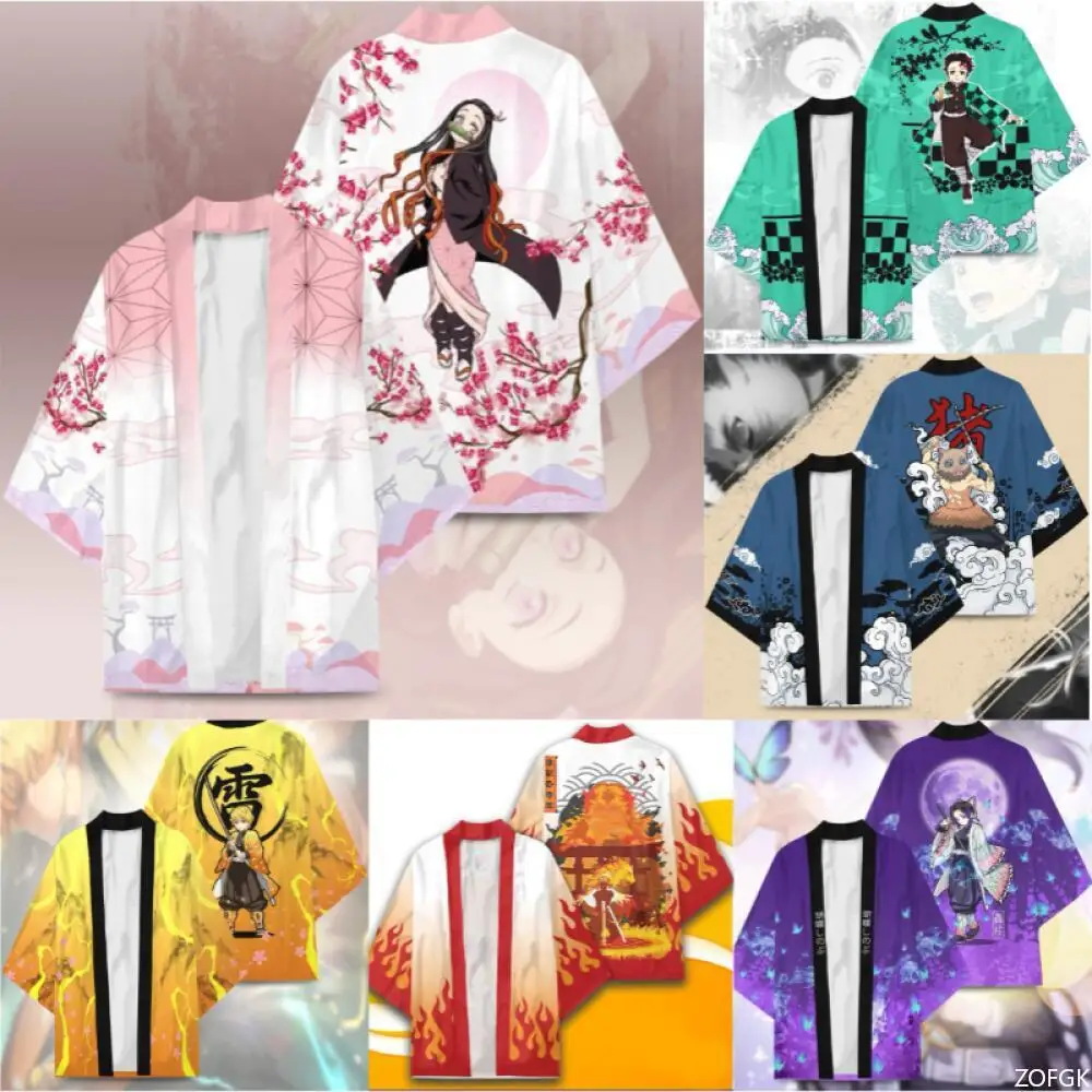 Japanische Anime-Charaktere, 3D-gedruckter Kimono, traditionelle japanische männliche und weibliche Cosplay-Cardigans