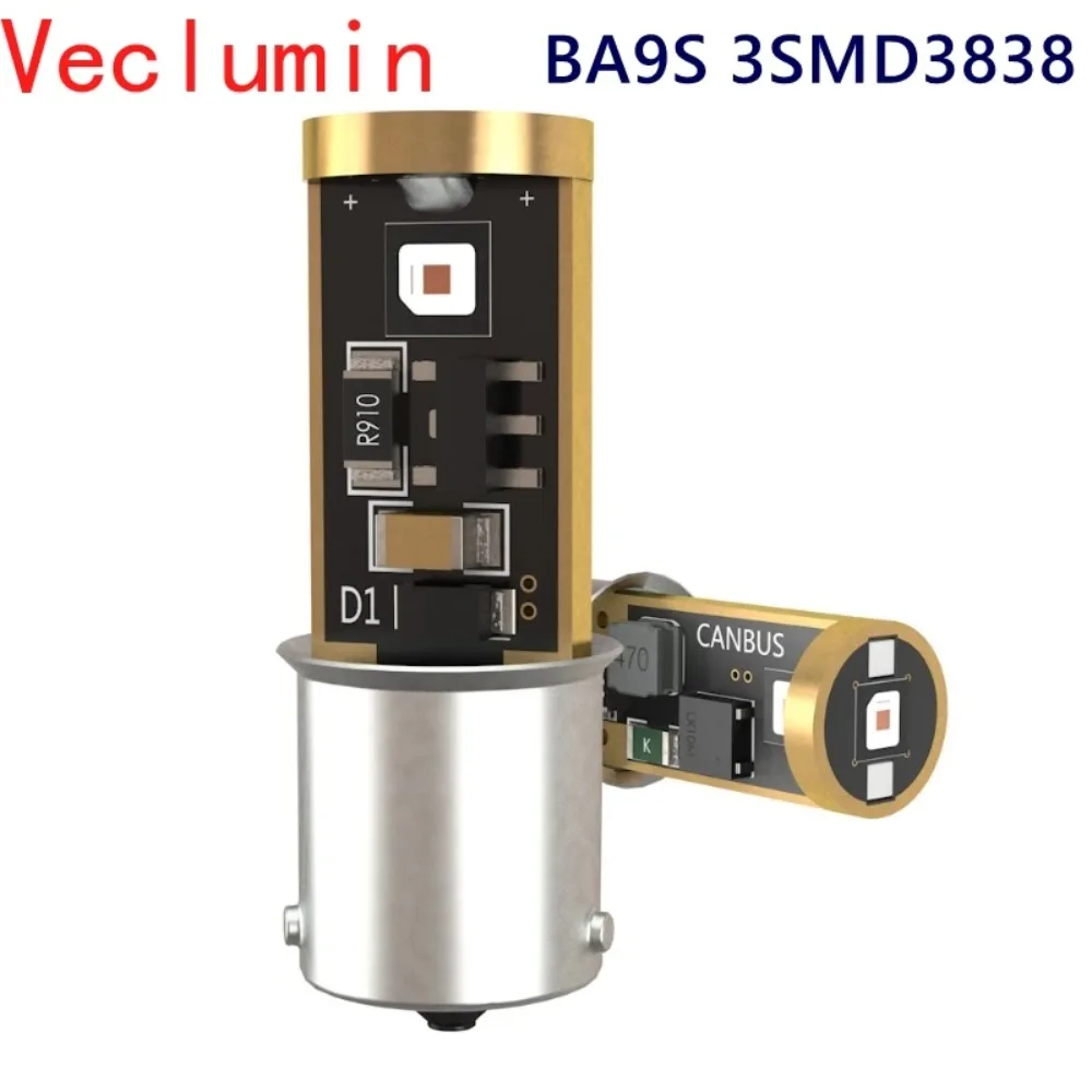 

10 шт. BA9S 3smd3838 лампа для чтения декодирование освещения номерного знака водонепроницаемый безэлектродный светодиодный светильник шириной