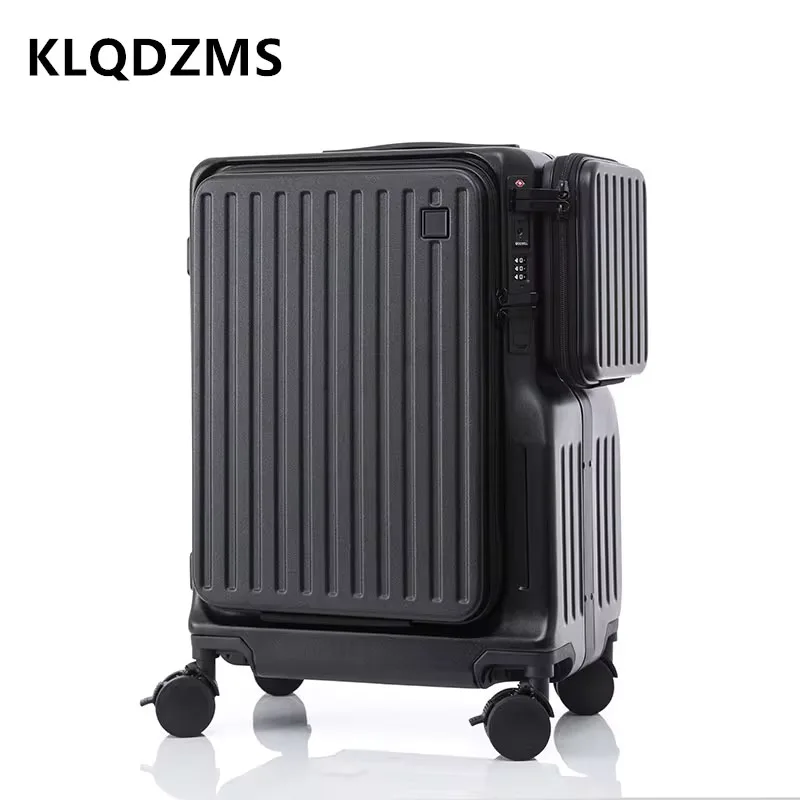 KLQDZMS Cabin Suitcase Front Opening ABS+PC Boarding Case 20 Inch Multi-functional Trolley Case Trolley Bag Carry-on Luggage