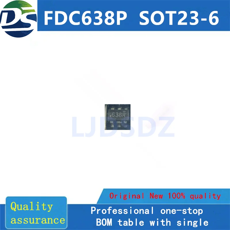 5 PÇS/LOTE  FDC638P  SOT23-6   NEW  IN  STOCK