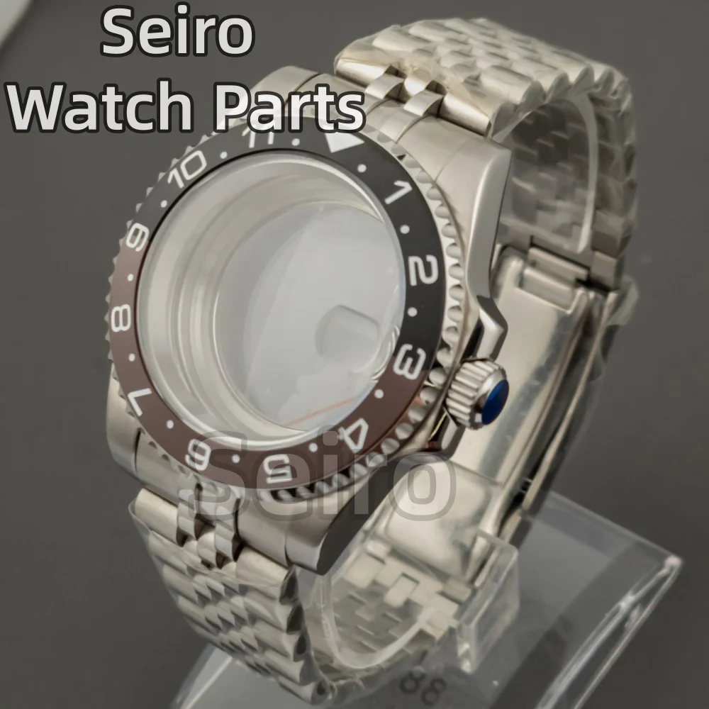 

40mm NH35 Watch Case Jubilee watchband Stainless steel Sapphire glass date for NH34 NH35 NH36 movement 28.5mm Dial sub gmt YACHT