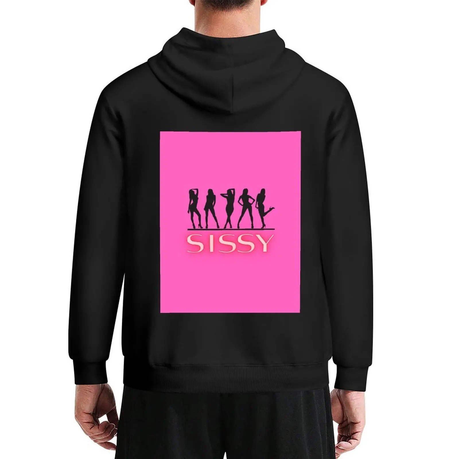 

Sissy Silhouettes red neon and dark grey Hoodie japanese style men clothing clothes for men korean style clothes japanese hoodie
