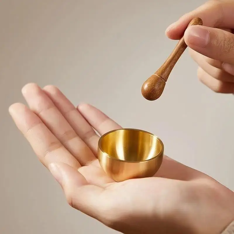 Original Intention Mini Brass Chant Bowl, Sound Bowl, Calming Hand Therapy Sound Copper Chant Bowl, Sandalwood Harmonious Sound