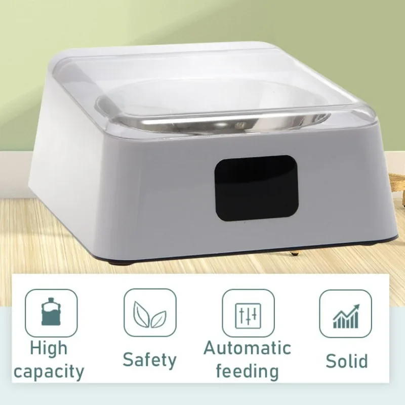 Automatic Pet Feeder Sensor Opening Lid Smart Dog Cat Bowl Stainless Steel Pet Bowl Insect-proof  Moisture-proof Cat Dog Feeder