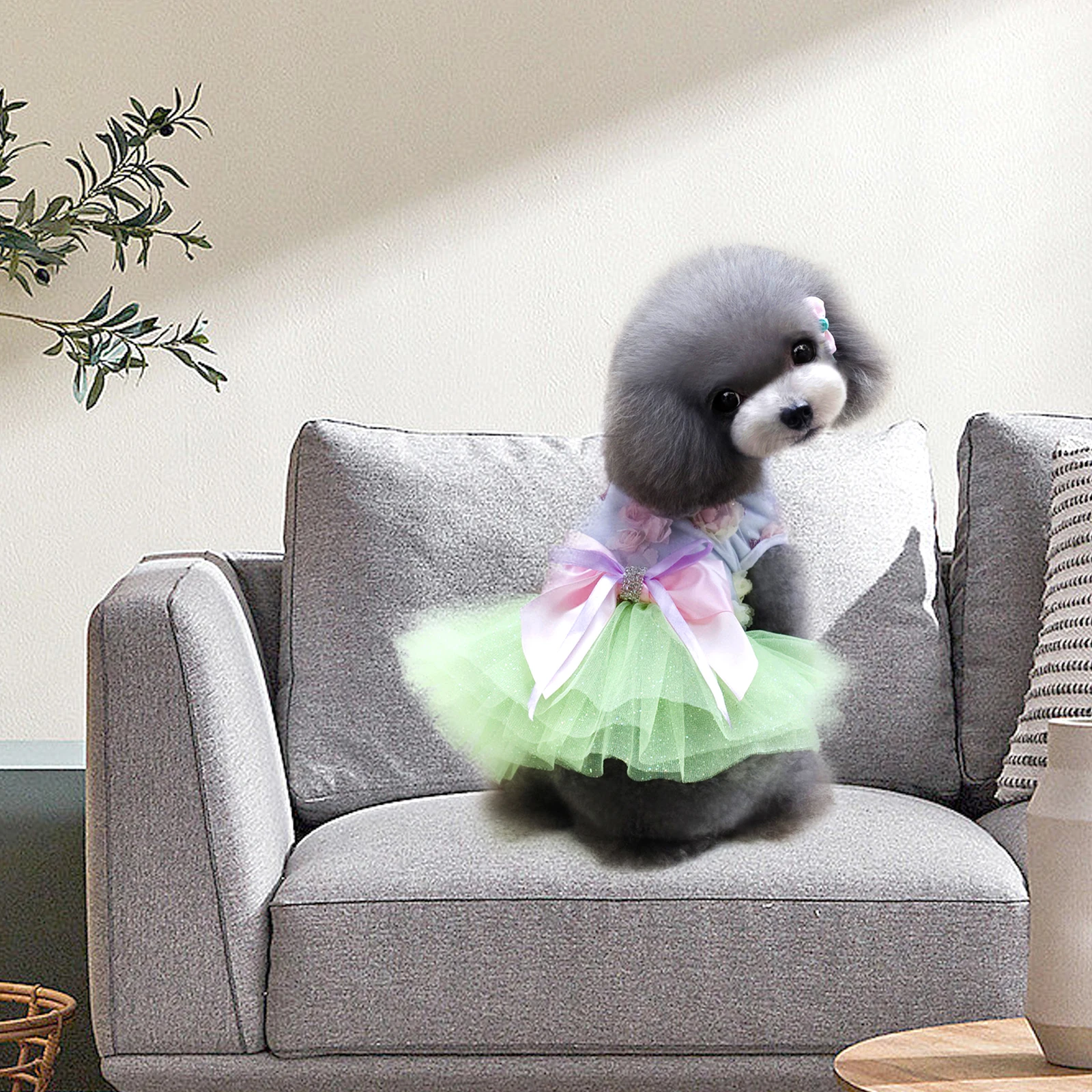 

Dog Princess Dress Bow Tie Polyester Costumes for Small Medium Dogs Birthday Party Fashion Adorable Doggie Dresses Pet Clothes