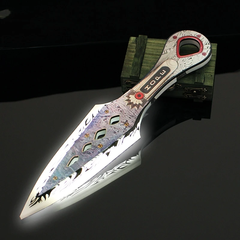 

30cm Luminous Apex Legends Heirloom Wraith Kunai Weapon Model Acrylica Charge Glow Cosplay Anime Figures Collection Toy for Boy