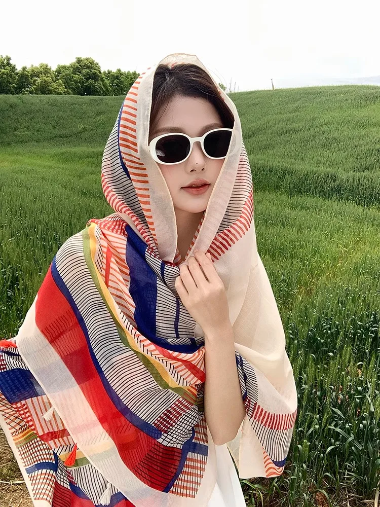 

Новинка 2023 года, летнее женское этническое пляжное туристическое пальто для путешествий в пустыне, шарф с кисточками, прямоугольное волокно из полиэфирного волокна, ape Su...