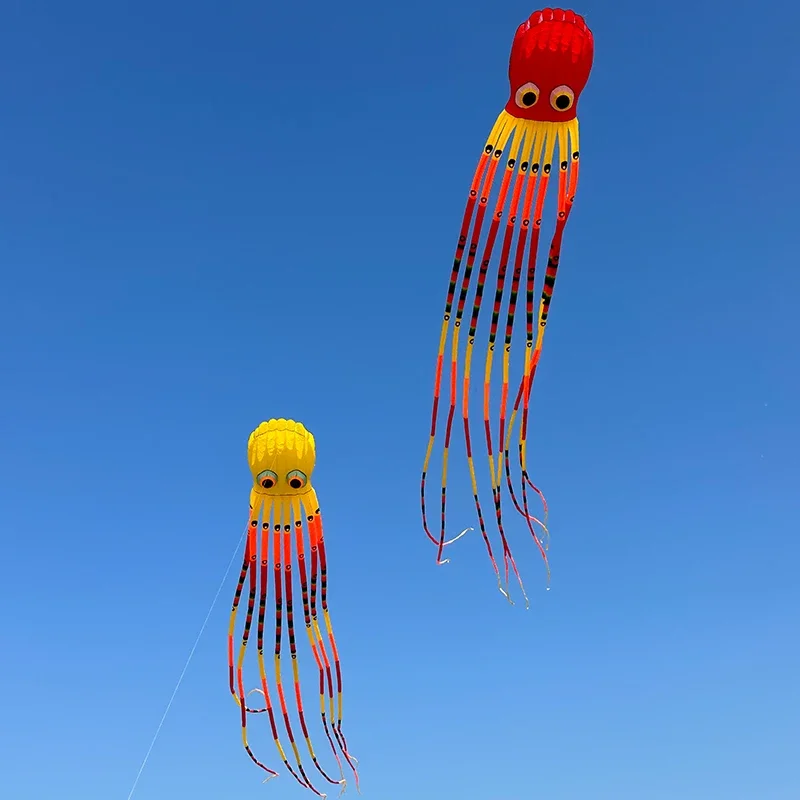 Gratis Verzending 15M Octopus Kite Stunt Kites Beroep Gigantische Vlieger Opblaasbare Grote Parachute Kleurrijke Vliegers