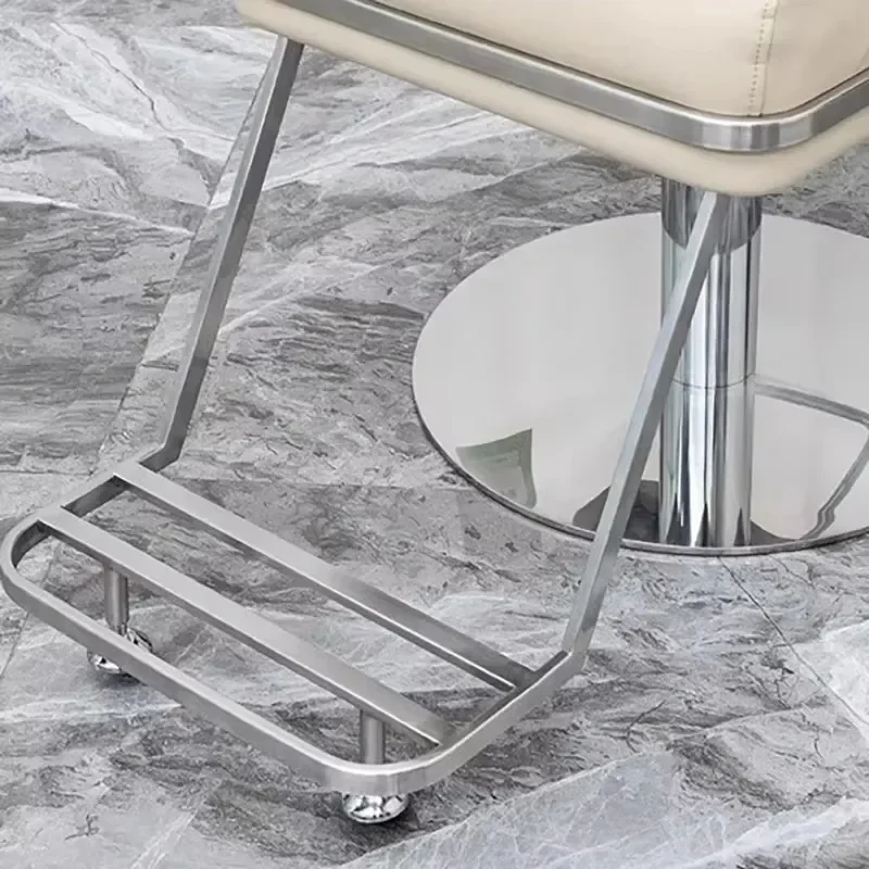 كرسي حلاق ذهبي عتيق جمالي فاخر من الحديد لصالونات التجميل كرسي حلاق تصفيف الشعر أثاث Cadeira De Barbeiro #4