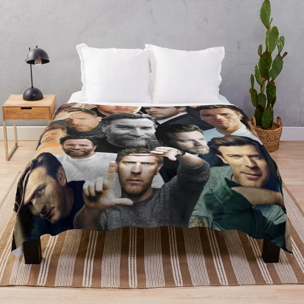 Ewan McGregor photo collage Throw Blanket For Decorative Sofa Comforter Summer Beddings Blankets