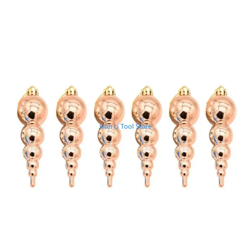 y08d 5pcs/صندوق بريق بريق معادن شاتلي مقاوم مرسومة القرع الدجاجة عيد الميلاد الحلي الشجرة الشجرة المعلقة معلقات البلاستيك العطلة