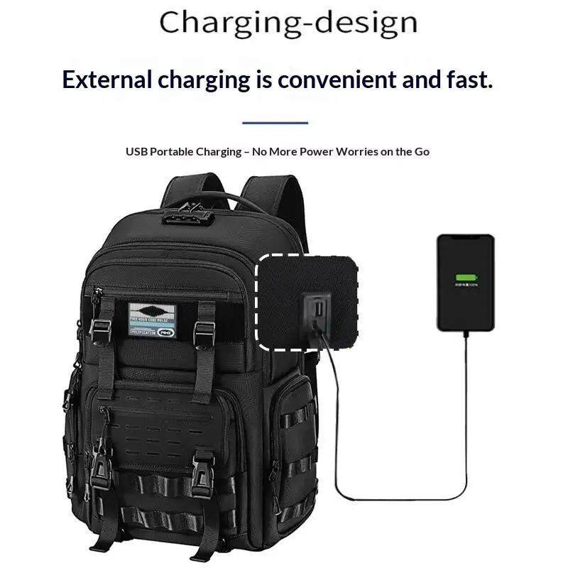 New Large-capacity Backpack Outdoor Hiking 18 Inch Wear- Resistant Travel Mountaineering Backpack Combination Lock Computer Bag
