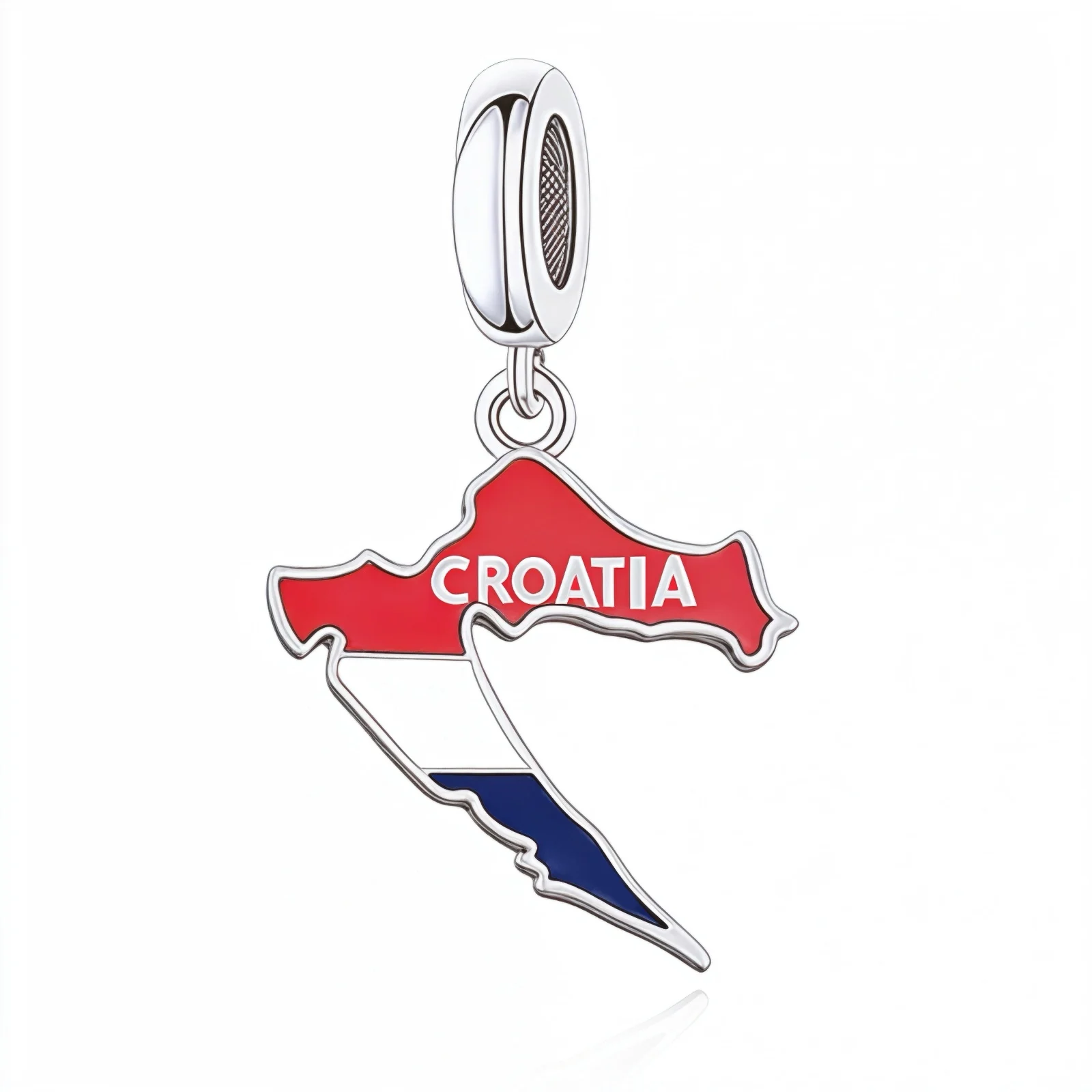 

Huoonew Fit Original Pan Charm Bracelet Authentic 925 Sterling Silver CROATIA Map Flag Bead For Making Country Lover Berloque