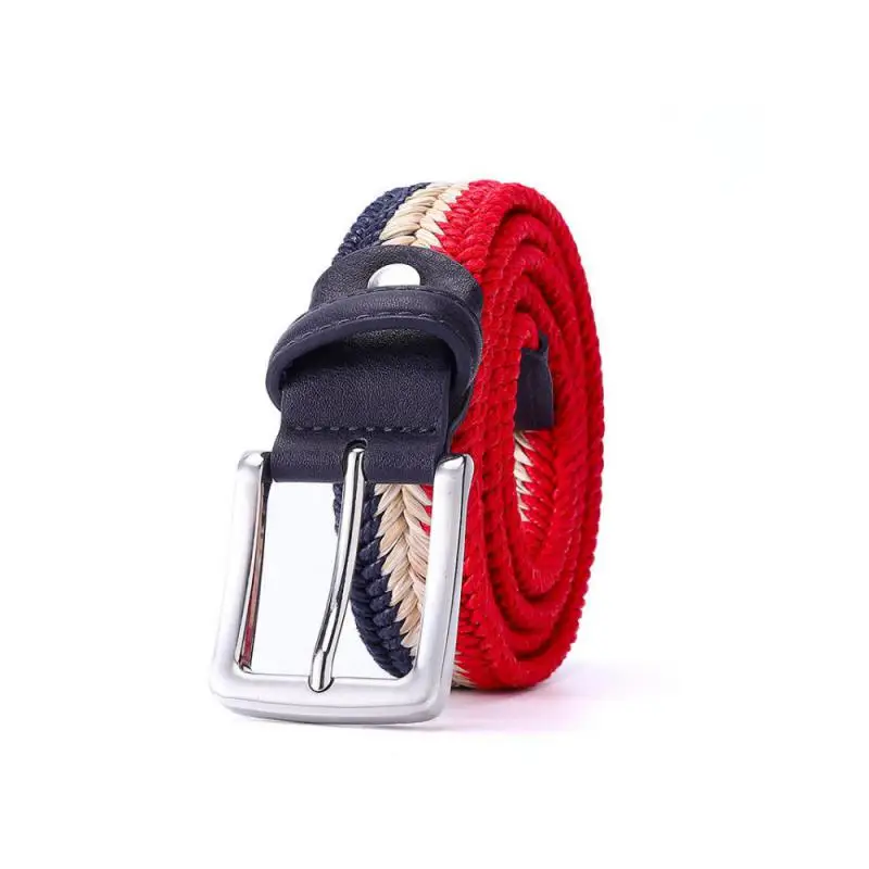 100-130cm Hand Woven Extended Men Belt Stock Fishbone Pattern Woven Wax Rope Straw Mixed Women Leisure Canvas Wholesale