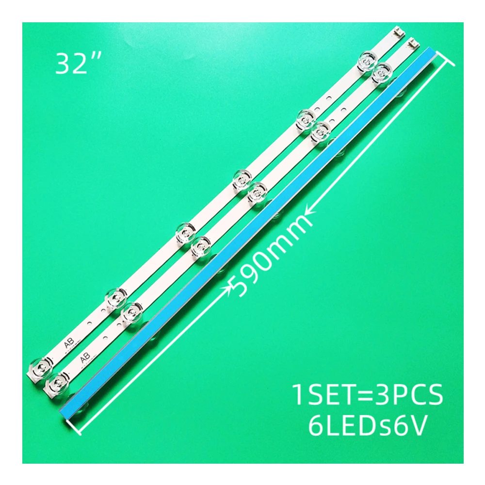 LED-Streifen 3 stücke (ab) für Drt-Leuchten 3,0 32 Zoll A/B Typ 6916l 1974a 1975a 2223a 2224a 6920l-0419d 0418d 590 mm 6 led s