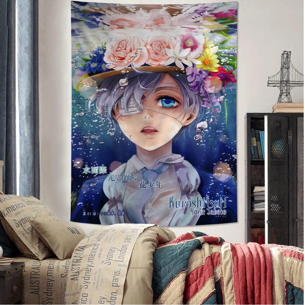 

Anime Black Butlers Tapestry Art Printing Art Science Fiction Room Home Decor Wall Art Decor