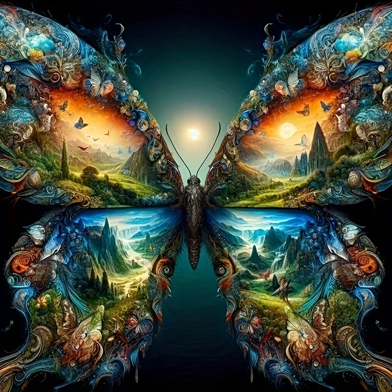 

500PCS/1024 PCS Jigsaw Puzzles Scenery Insects Butterflies Challenging Family Activity Game for Gameroom Bedroom Gift Home Decor