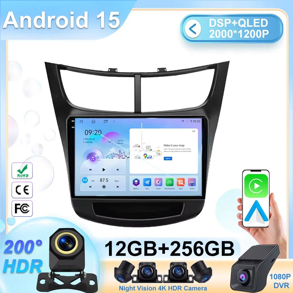 

5G Wifi For Chevrolet Sail Aveo 2015 - 2019 Car Radio CarplayVideo Navigation Android GPS Auto Stereo Multimedia Player No 2din