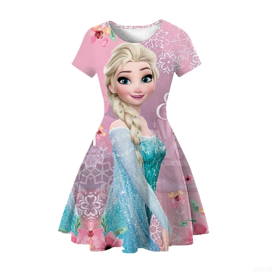 エルサ プリンセス サマー ミディアムロング ガールズドレス 漫画ドレス スイート ミディアムロング
