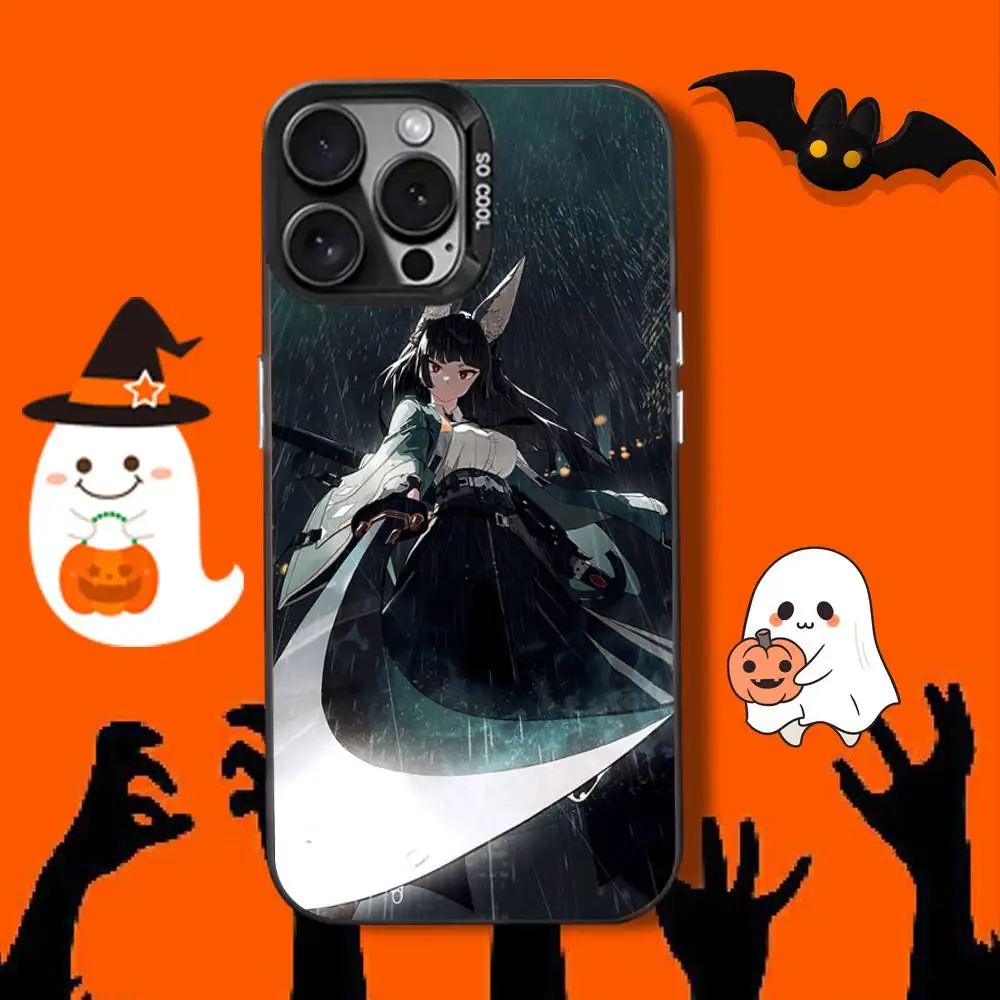 Casing HP Anime M-Miyabi Hoshimi Untuk iPhone 16,12,13,17,15,1,11,Mini,Pro,SE,XS,MAX, Penutup Silikon Hitam Matte