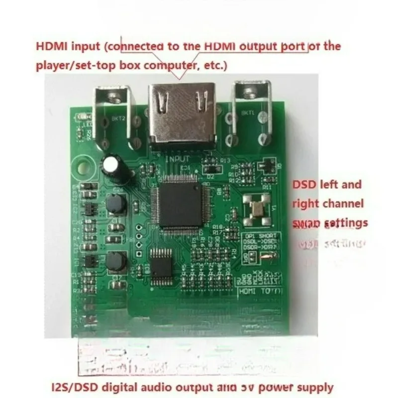 HDMI Isolation and Extraction of Digital Audio Signal I2S/DSD/SPDIF Module