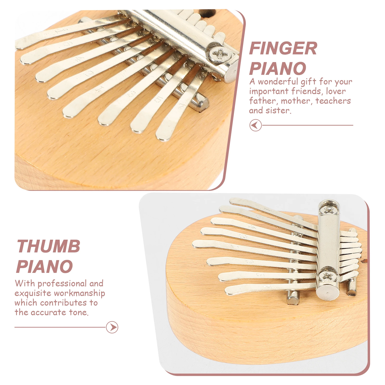 

Thumb Piano Kalimba Small Musical Instrument Portable Beginner 17Keys Wooden Metal Craftsmanship Home Adornment Mini