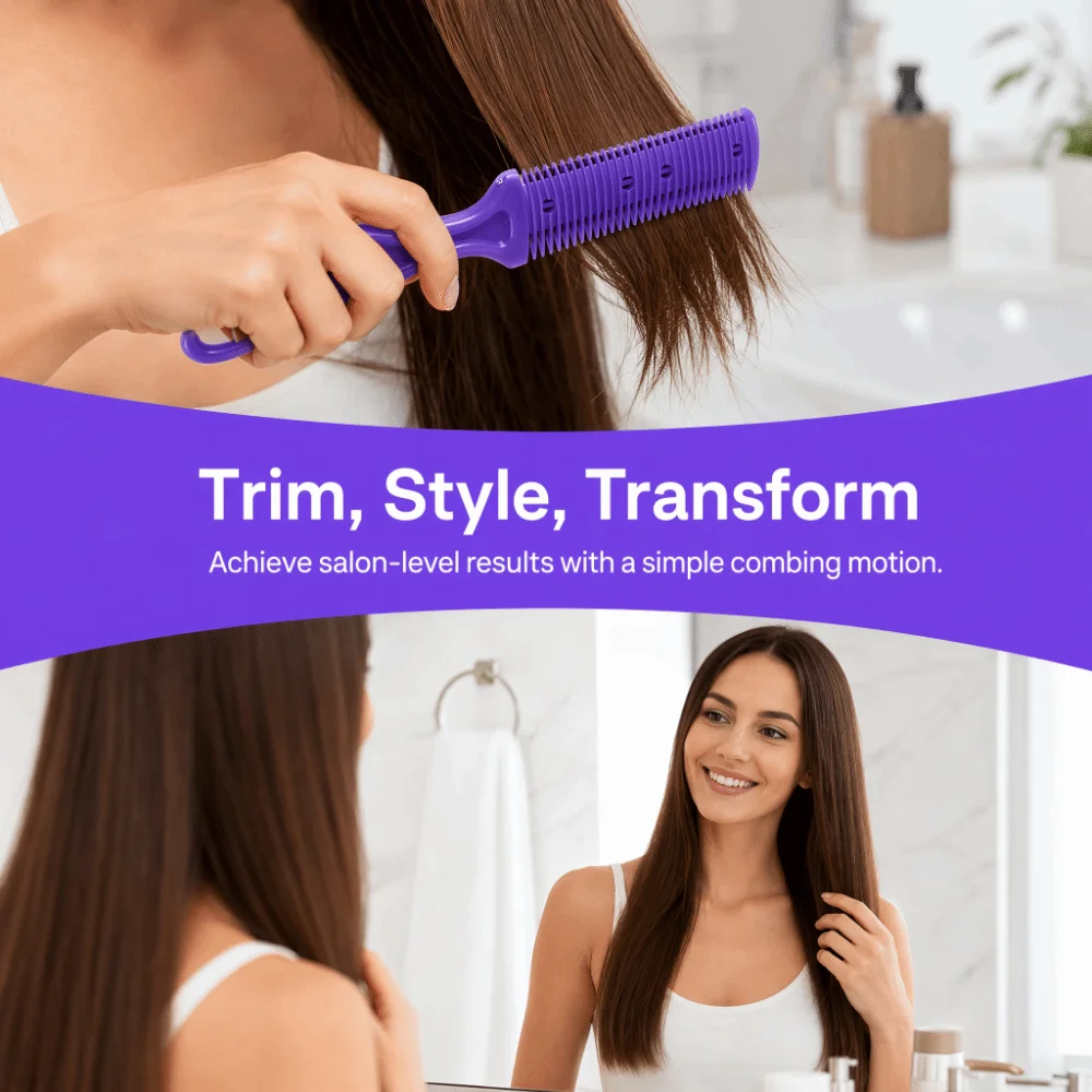 4PCS Professional Dual Sides Hair Trimmer Combs DIY Hair Purple Hair Cutting Comb Thinning Razor Comb Beauty Salon